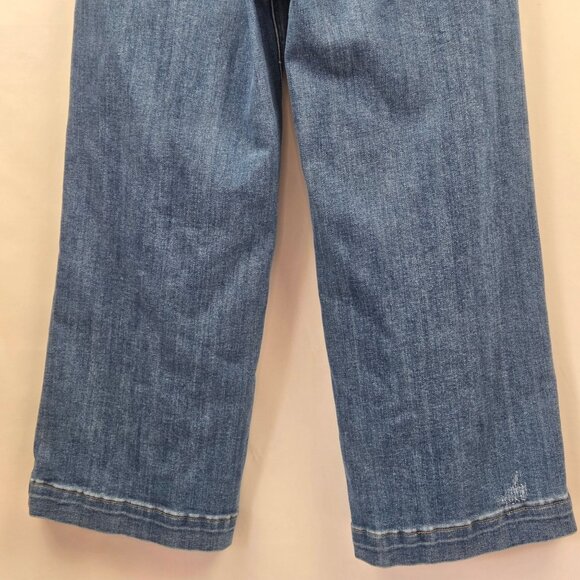 Risen Wide-Leg High-Rise Cropped Jeans Size 7 Medium Wash - Picture 6 of 13